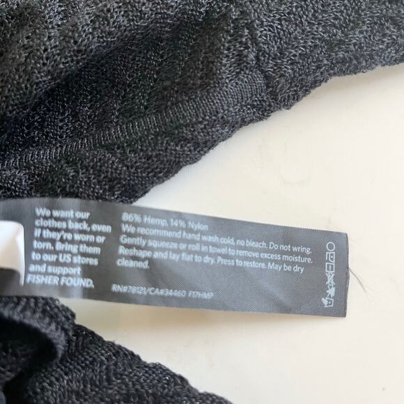 Eileen Fisher Black Hemp Sheer Knit High Low Pullover Sweater Top Size M - Picture 9 of 10